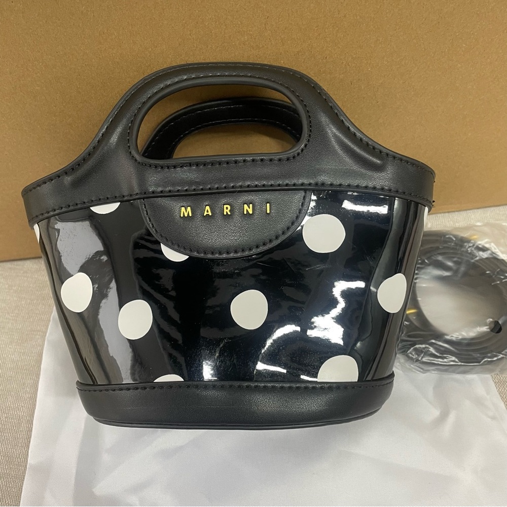 Marni Black and White Polka Dot Tote - Picture 3 of 9